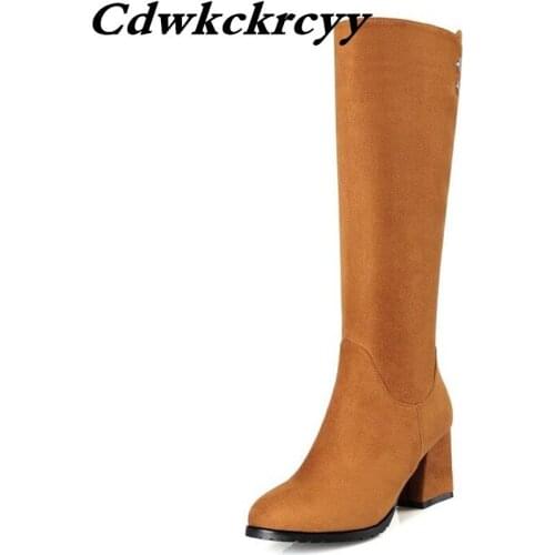 Promotional winter New pattern Cashmere thickening High cylinder Martin boots Minimalism fashion Keep warm Women Boots size34-43