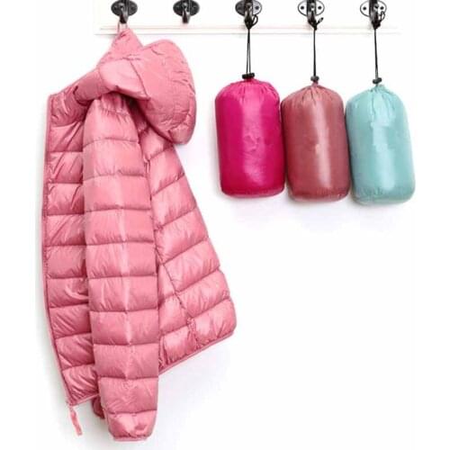 Winter Women Ultra Light Outdoor Down Jacket Warm Hooded Coats Portable Camping Hiking Trekking White Duck Down Jackets 6XL