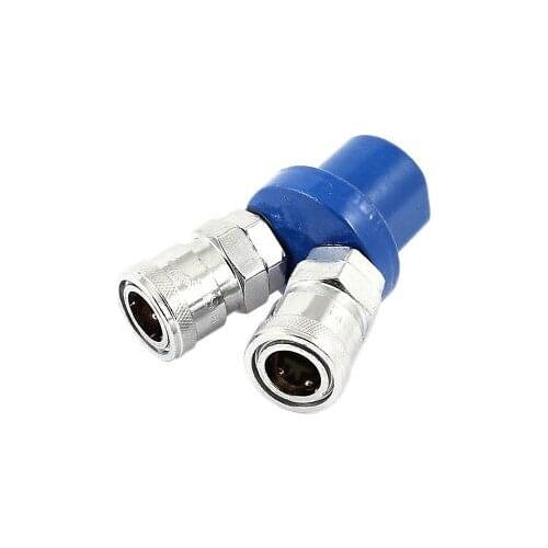 1/4NPT Female Threaded Pneumatic Quick Fitting Double Way Pass Air Hose Coupler