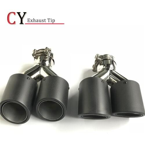 1 Pair Curly Carbon Universal Dual Tail pipes Exhaust Tip Carbon Fiber Muffler Pipe For Any Car