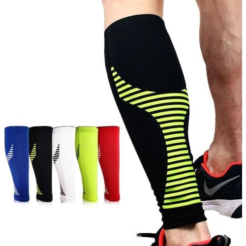 1PCS Cycling Running Leg Compression Sleeves Calf Non-slip Breathable Yoga Tennis Football Shin Guards Sports Safety 5 Colors