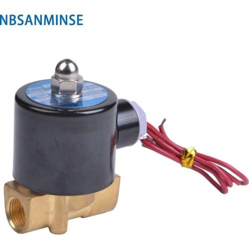 2WH 1/8 1/4 3/8 2Mpa 100% Brass direct acting two position two way solenoid valve high pressure Water Valve NBSANMINSE