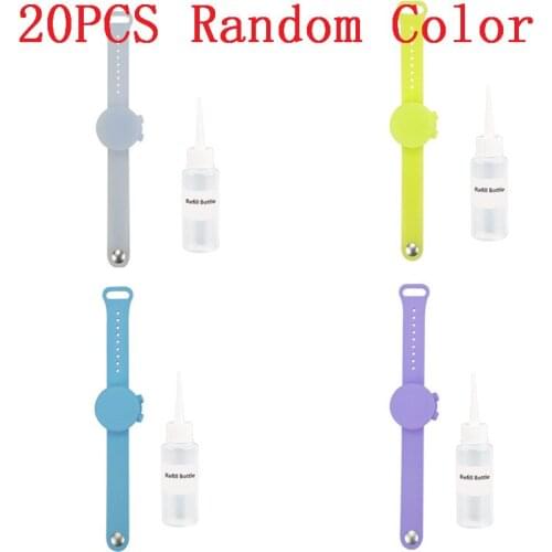 20PCS Silicone Wristband Hand Dispenser Bracelet Pumps Disinfectant Sanitizer Dispenser Distributor Wristbands Hand Dispenser