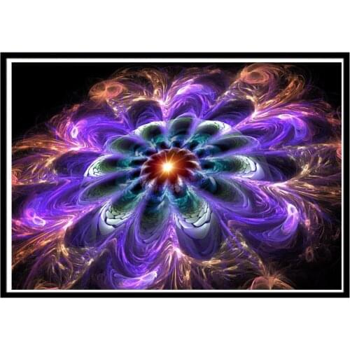 Abstract Flower Printed Canvas 11CT Cross-Stitch DIY Embroidery Patterns DMC Threads Needlework Painting Craft Knitting Magic