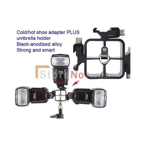 Flashes 3 Triple Head Hot Shoe Flash Stand Adapter/Bracket/Mount Trigger/umbrella holder FOR 580EX 430EX SB600 SB900