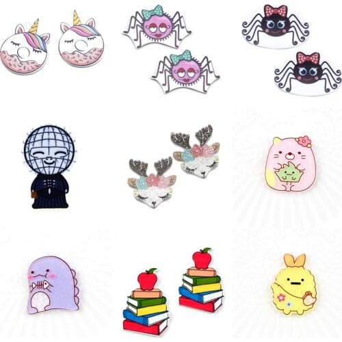 Cartoon Horror Theme Glitter Acrylic Flatback Planar Resins DIY Sew For Bow-knot Gift Car Decoration Jewelry Accessory,5Yc19106