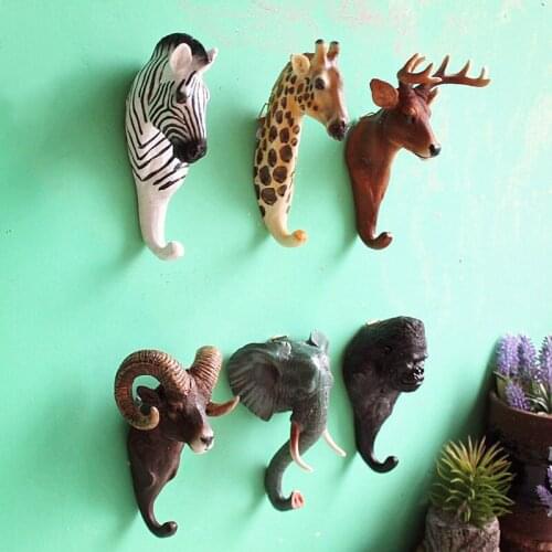 American Country Cafe Bar Shop Wall Three-dimensional Animal Wall Hanging Coat Hook Creative Deer Head Decoration Hook