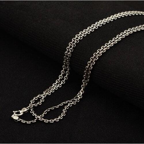 925 Thai Silver 2MM Round Cable Link Chain High Quality 100% Necklaces For Women Men Unisex Gift Jewelry Long 40 45 CM