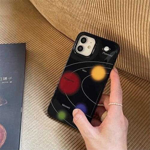 Cool Solar System Painting IMD Phone Case for IPhone 12 Pro Max 11 X XS XR XSMAX 7 8 Plus SE2020 Rotective Cover Anti-drop Shell