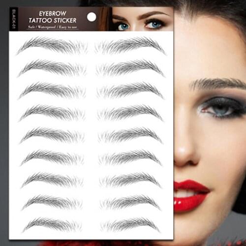 6D Long Lasting Waterproof Natural Bionic Eyebrow Tattoo Water Transfer Sticker