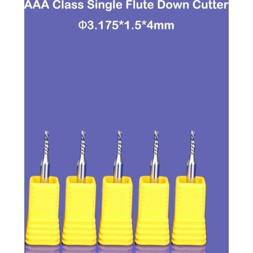 10pcs 3.175x1.5x4mm eft hand down cutter spiral single flute CNC router bits free shipping