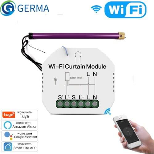 WiFi Mini Smart Curtain Switch Module Roller Blinds Shutter Motor Smart Life Tuya APP Remote Control Work with Alexa Google Home