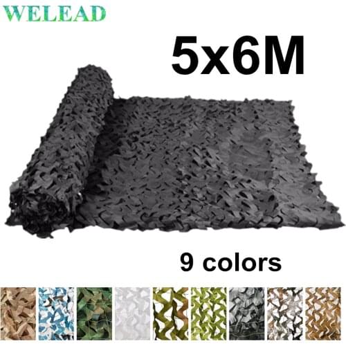 WELEAD 5x6M Reinforced Camouflage Net Military Black White Sand 5x6 6x5 5*6 6*5 5*6M 6*5M for Garden Shade Camo Netting Mesh