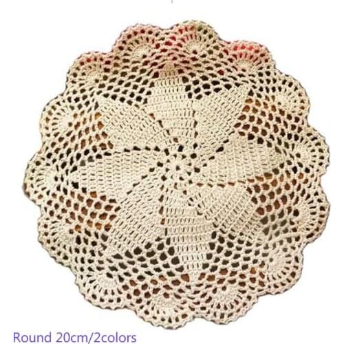 20CM Creative lace fabric Cotton table place mat cloth pad crochet placemat cup drink coaster doily mug Holder Christmas kitchen