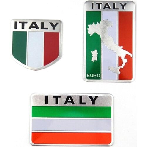 3D Metal Auto Emblem ITALY ITALIAN FLAG With Territory Car Badge Sticker Decal wholesale Free Shipping