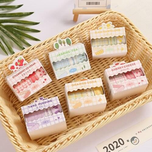 5 pcs/lot Cute Scrapbooking Masking Washi Tape Diary Stickers Cute Decorative Tape Korean Stationery School Supplies 008