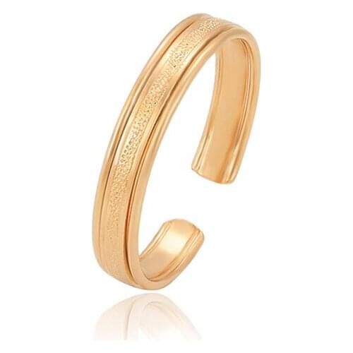 MxGxFam 18k Gold Plated No Stone Simple ( opening ) Rings For Women Fashion Jewelry AAA