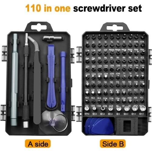 110 in 1 Screwdriver Set of Screw Driver Bit Set Multi-function Precision Mobile Phone Repair Device Hand Tools Torx Hex