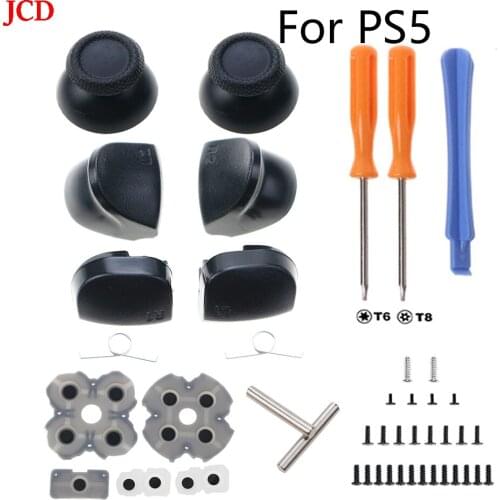 JCD 1 Set of Trigger,Analog Stick,Conductive Rubber Repair,L1, R1, L2, R2 Buttons,Screws And Tools For PS5 Controller