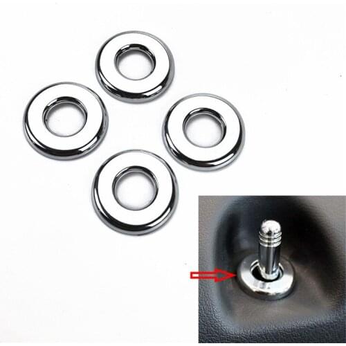 Car Door Lock Ring Cover For Jeep Liberty Compass Grand Cherokee Dodge Journey 2011-2019 Auto Accessories 4pcs ABS Chrome Trim
