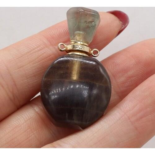 Natural Stone Essential Oil Diffuser Perfume Bottle Pendants Rose Quartzs Amethysts Making Fashion Jewelry Necklace