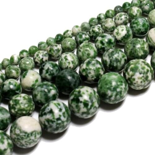 Natural Round Green Dot Emerald Loose Bead 4/6/8/10mm for DIY Jewelry Making Bracelet Accessories