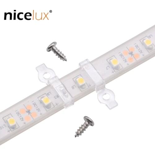 100pcs Fixing Mounting Clips Connector for IP67 IP68 IP65 IP20 LED Tube Tape Light RGB LED Strip Clamp Brackets with Screws