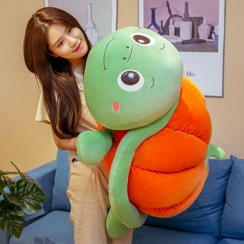 New Pumpkin Turtle Plush Toy Giant Cute Cartoon Animal Doll Pillow for Children Gift Decoration 39inch 100cm DY50934
