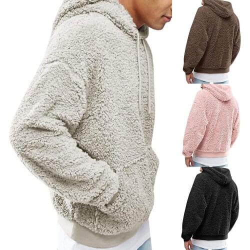 Fashion Men Hoodies Solid Color Fashion Casual Men Drawstring Hooded Long Sleeve Pullover Hoodie Suitable for daily wear 2021