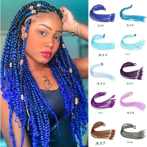PAFEUP Hair Color Gradient Dirty Braided Ponytail Colored Little Braid Ponytail Hair Ring Little Braided Colored Ponytail