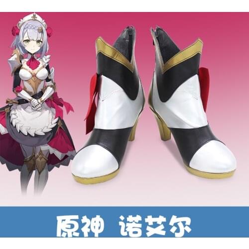 Game Genshin Impact Cosplay Halloween Noelle Cosplay Wig Genshin Impact Noelle Cosplay Shoes