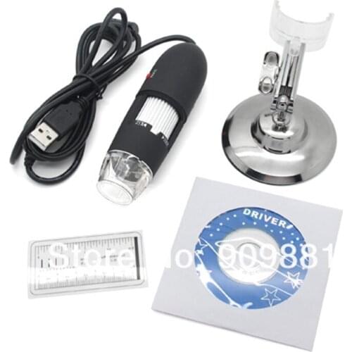 Practical 800X Digital USB Microscope 2MP 8 LED Endoscope Magnifier 50X~800X Magnification Measure Software Loupes With Stand