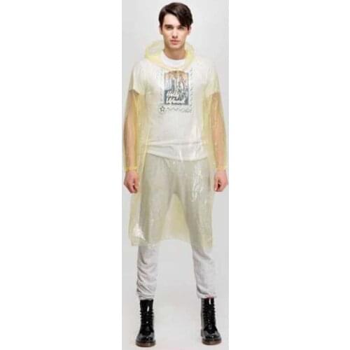 2020 Women Men PE Transparent Raincoat Portable Outdoor Travel Rainwear Waterproof Camping Hooded Ponchos Plastic Rain Cover