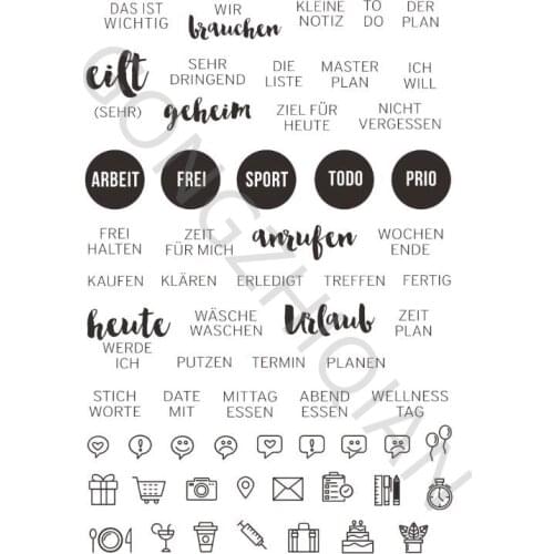 German words Transparent Clear Silicone Stamp/Seal for DIY scrapbooking/photo album Decorative clear stamp sheets A827