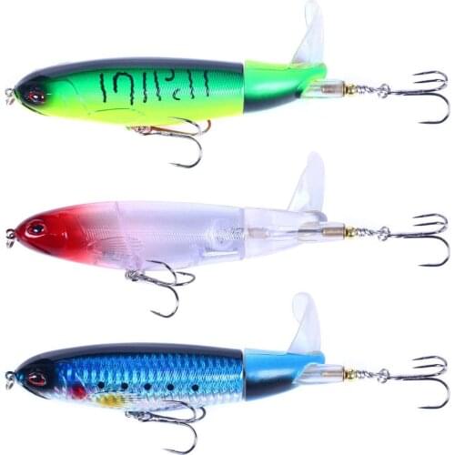 1PCS Whopper Popper 17g 36g Fishing Lure Artificial Bait Hard Soft Rotating Tail Fishing Tackle