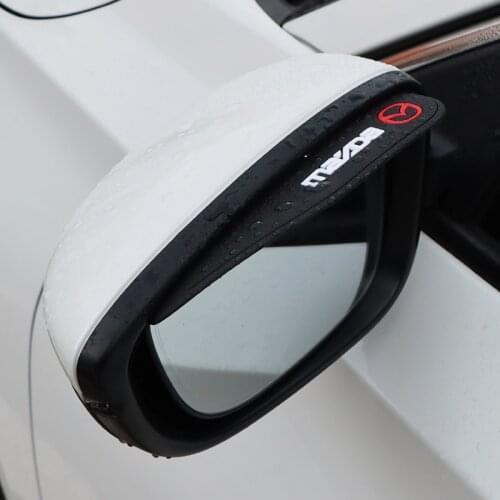 2pcs Silicone Gel Car Rearview Mirror Rain Blades Anti Rain Visor For Mazda 3 5 6 323 626 RX8 7 MX3 MX5 CX5 Atenza Axela
