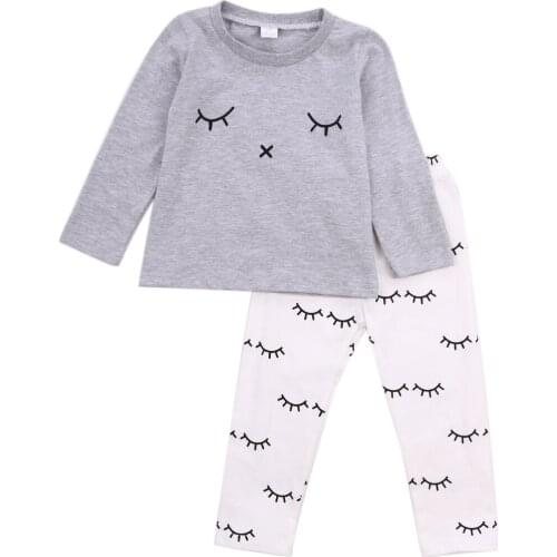 Citgeett autumn Winter baby boy girl clothes Long sleeve sMILE Top + pants 2pcs sport suit baby clothing set newborn infant ss