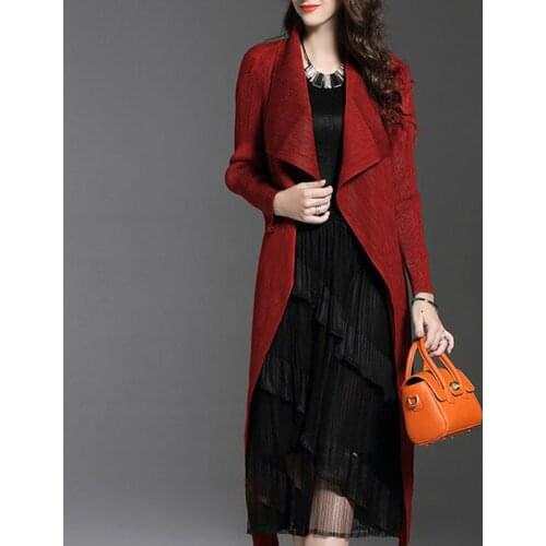 2020 New Folds Female Trench Coat Cloak Spring Autumn Plus Size Fashion Women Windbreaker Long Solid Color Slim Fit ropa mujer