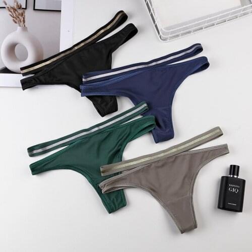European Style Thong Pants Sexy Solid Color Panties Fashion Ribbon Sports T Pants Low Waist Seamless Comfort Underpants Lingerie