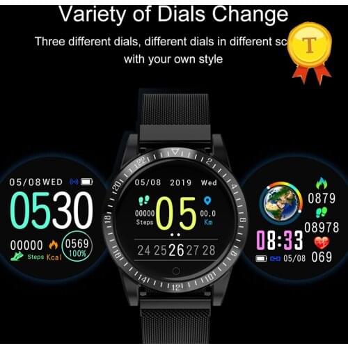 Smart Bracelet Sports Round Watch Men Women Heart Rate Blood Pressure Fitness Tracker IP68 Waterproof For Android IOS Phones