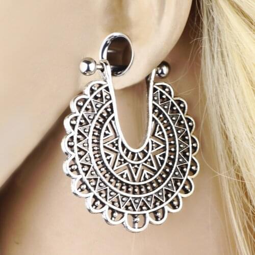 Vintage Ear Gauges Flesh Tunnels Earrings Stretcher For Women 4-25mm Big Gauges Piercing Plug Tunnel Dangle Gauges 00 For Ear