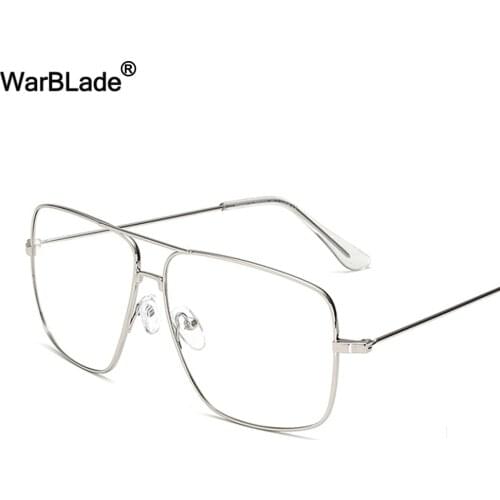 Eyewears Vintage Square Mens Eyeglasses Frames Luxury Designer Gold Color Clear Glasses Male Spectacle Frames WarBLade
