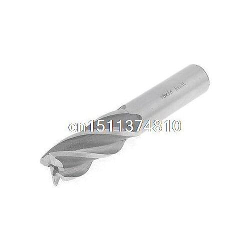 HSS Helical Groove 4 Flute 18mm Dia Tip 95mm Length Cutting End Mill