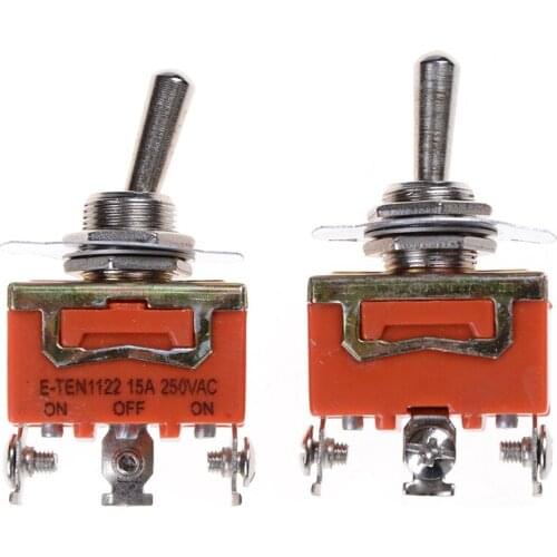 1PCS Orange SPDT 3 Terminal ON/OFF/ON Toggle Switch 15A 250V Toggle Switch
