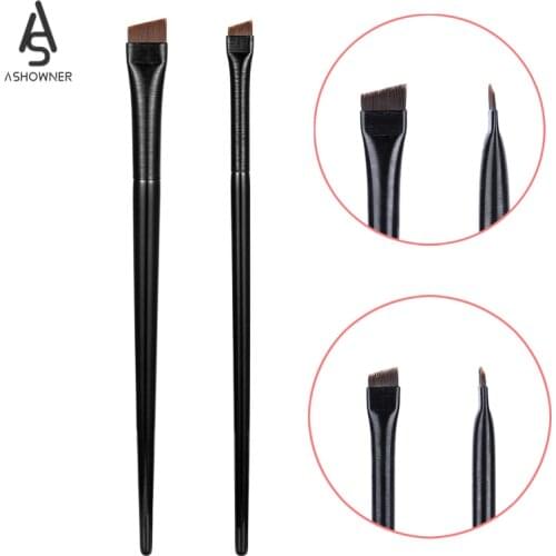 1pcs Professional Black Eyebrow Inclined Flat Angled Brush Makeup Tool Wooden Pole Eyeliner Eyeshadow Eye Brow Women Cosmetic