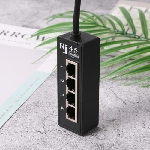 1PC RJ45 Cable Splitter Network Splitter Network Cable Extender Ethernet Cable Splitter 1 Male To 4 Female LAN Port Converter