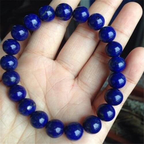 10mm Drop Shipping Natural Blue Lapis Lazuli Bracelet Femme Charm Stretch Round Beads Bracelets For Women