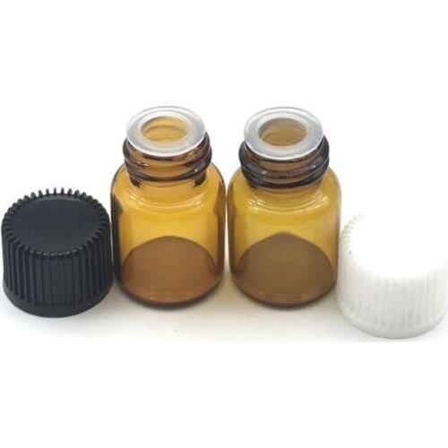 10pcs 2ml Small Amber Glass Bottles With No hole Mini Empty Essential oil bottle Wishing Vials