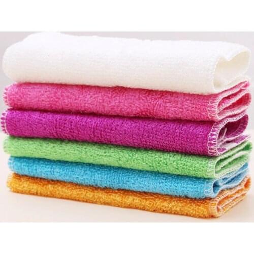 2pcs 100% Pure Bamboo Fibre Dishcloth Oilproof Non-sticking Double-deck Waste-absorbing Thickening Kitchen Cleaning Cloth