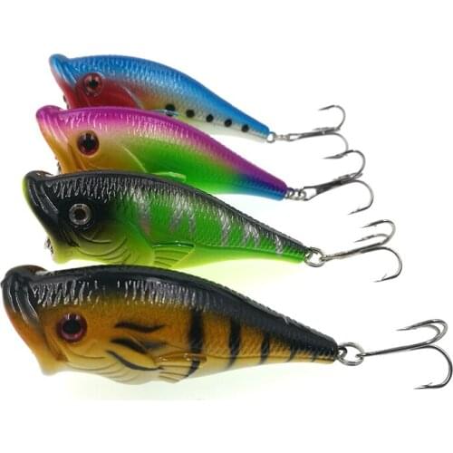 4Pcs Popper Fishing Lures Top Water 6.5CM 10G Crankbait Artificial Bait Sea Fishing Quality Professional Fishing Tackles